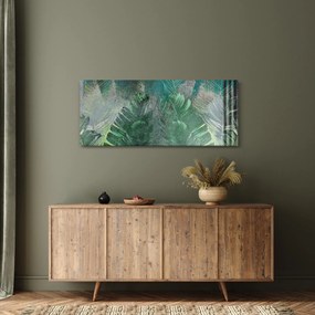 Kép - Beton textúra levelekkel (120x50 cm)