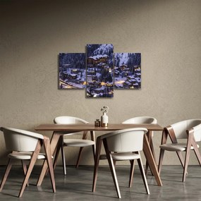 Kép - téli hegyi város (90x60 cm)