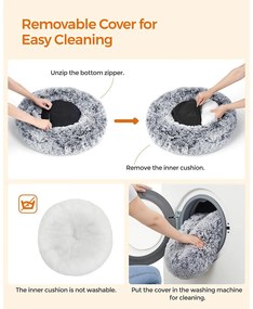 Kutyaágy, kerek macskaágy,s-es méretű, szürke | feandrea