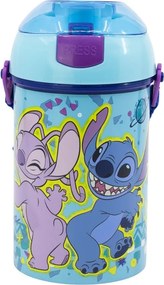 Disney Lilo és Stitch, A csillagkutya Dance műanyag szívószálas kulacs akasztóval 450 ml