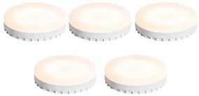 Set van 5 GX53 dimbare LED lampen 7W 750 lm 3000K