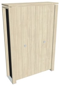 Verno+ S magas gardrób 140 x 46 x 210 cm, akác / fekete