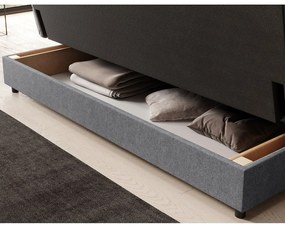 Szürke zsenília kinyitható-tárolóhelyes kanapé 197 cm Clareta – ELTAP