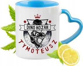 Kék bögre szív alakú füllel Timóteusnak ajándékba