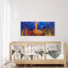 Kép - őszi fa koronák, modern impresszionizmus (120x50 cm)