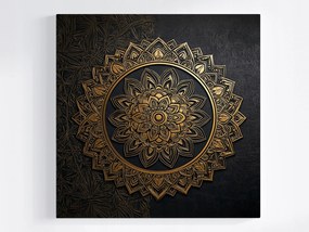Vászonkép Canvas Mandala Fekete Arany Harmónia Wellbeing Zen 40x40