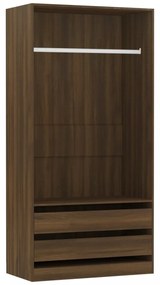 vidaXL barna tölgy színű szerelt fa ruhásszekrény 100 x 50 x 200 cm