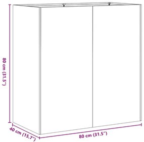 vidaXL növénytartó antracitszürke 80x40x80 cm hidegen hengerelt acél