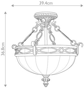 Feiss FE-DRAWING-ROOM-SFC - Felületre szerelhető csillár  DRAWING ROOM 2xE27/60W/230V