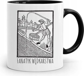 Fekete Bögre Horgásznak Fanatikus Ajándék fényképes nyomtatással