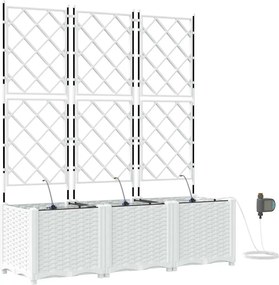 vidaXL Kerti cserép 3 pcs Fehér Acél