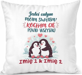 Párna 38x38cm Személyre szabott Valentin nap Névvel Ajándék