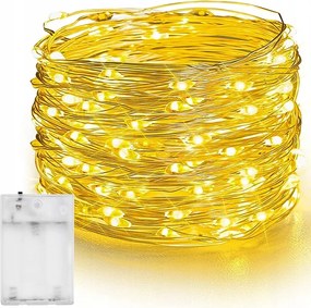 Dekoratív LED-es Díszítő Lámpák Dróton Diódák Meleg Fény Akkumulátor