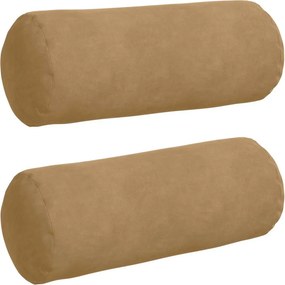 vidaXL Hengerpárnák 2 pcs Barna Ø 15 x 40 cm Bársonyos szövet
