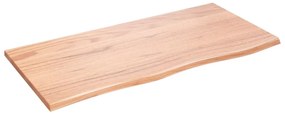 világosbarna kezelt tömör tölgyfa fali polc 100x50x2 cm