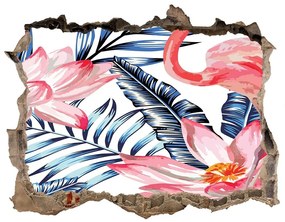 3d-s lyuk vizuális effektusok matrica Flamingók és növények nd-k-83343113
