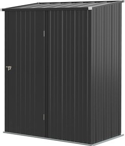 Outsunny Zárható Kerti Sátor 1,34 m² - Fém Kerti Szerelő Szekrény, Rácsos Tető, Horganyzott Acél, Fekete, 161,5 x 94,5 x 196 cm | Aosom