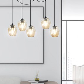 Emibig modern függeszték level borostyán fekete emi758/5