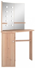 fekete sarok-fésülködőasztal LED-világítással 111x54x141,5 cm