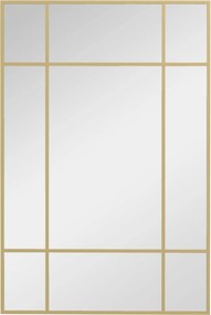 HOMCOM 90x60 cm-es Téglalap Tükör Fém Kerettel - Dekoratív Tükör Nappaliba, Hálószobába, Előszoba Arany | Aosom
