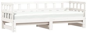 fehér tömör fenyőfa kihúzható kanapéágy 80 x 200 cm