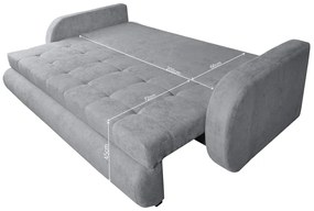 Siena Kihúzható kanapé, 230x97x78 cm, tárolóládával, szürke