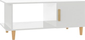 vidaXL magasfényű fehér szerelt fa dohányzóasztal 90 x 50 x 40 cm