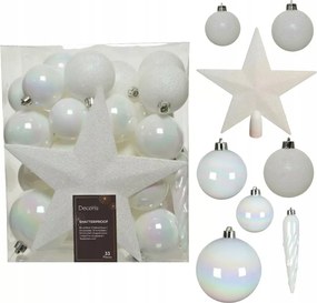 KarĂĄcsonyfadĂsz szett spicc gömbök mƱanyag x33 irizĂĄlĂł karĂĄcsonyfa