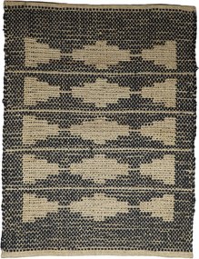 Juta szőnyeg, fekete mintás 58x78cm