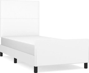vidaXL fehér műbőr ágykeret fejtámlával 90 x 200 cm