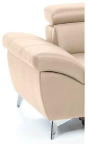 Bőrkárpitos, jobbos L-alakú SALERNO II sarokkanapé, bézs