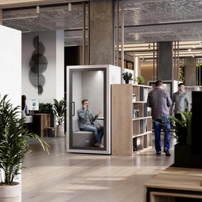 INBOX akusztikai irodai fülke 1 személyes, 2100 × 1100 × 900 mm