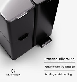 Klarstein Tiyo 3 az 1-ben, szemetes, 60 literes, kivehető kosár, puha záródású