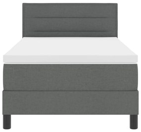 Box Spring ágy matraccal sötétszürke 90x190 cm szövet
