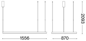Ideal Lux - LED Csillár zsinóron WAVES LED/54W/230V CRI 90 réz