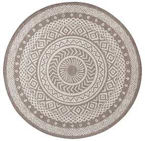 Round barna-bézs kültéri szőnyeg, ø 160 cm - Ragami