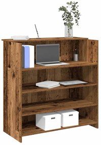 recepciós pult antik fa 100x50x103,5 cm szerelt fa