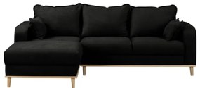 Fekete sarokkanapé (bal oldali) Beata – Ropez