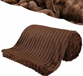 Takaró 200x220 Mikroszálas Dombornyomott Vastag Meleg Ágytakaró Barna