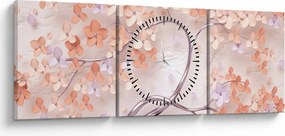 Koral virágok fája - absztrakt (órával) (90x30 cm)