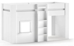 Fehér magasított borovi fenyő gyerekágy 90x200 cm RENO – Vipack