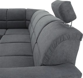 Kinyitható ülőgarnitúra, szürke szövet, balos, SANTIAGO