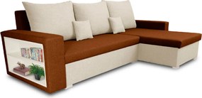 SAMI Kinyitható sarokkanapé Világosbarna/krém