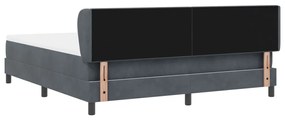 vidaXL Boxspring Ágy Matrac Sötétszürke 180x200 cm Bársony