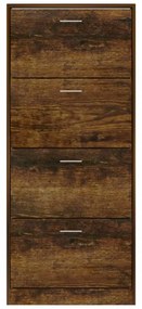 füstös tölgy színű szerelt fa cipősszekrény 63x24x147 cm