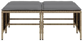 vidaXL 4 db bézs polyrattan kerti szék párnákkal