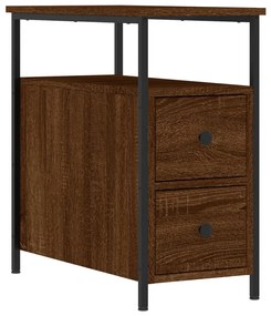 Barna tölgyszínű szerelt fa éjjeliszekrény 30x60x60 cm