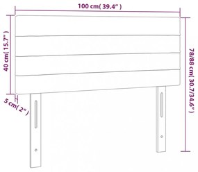 sötétzöld bársony LED-es fejtámla 100x5x78/88 cm