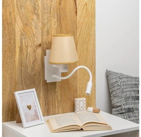 Brilagi - LED Fali lámpa NUBILA 1xE27/25W/230V +LED/3W fehér/világosbarna
