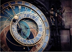 Kép - Orloj, Prága (üvegen) (70x50 cm)
